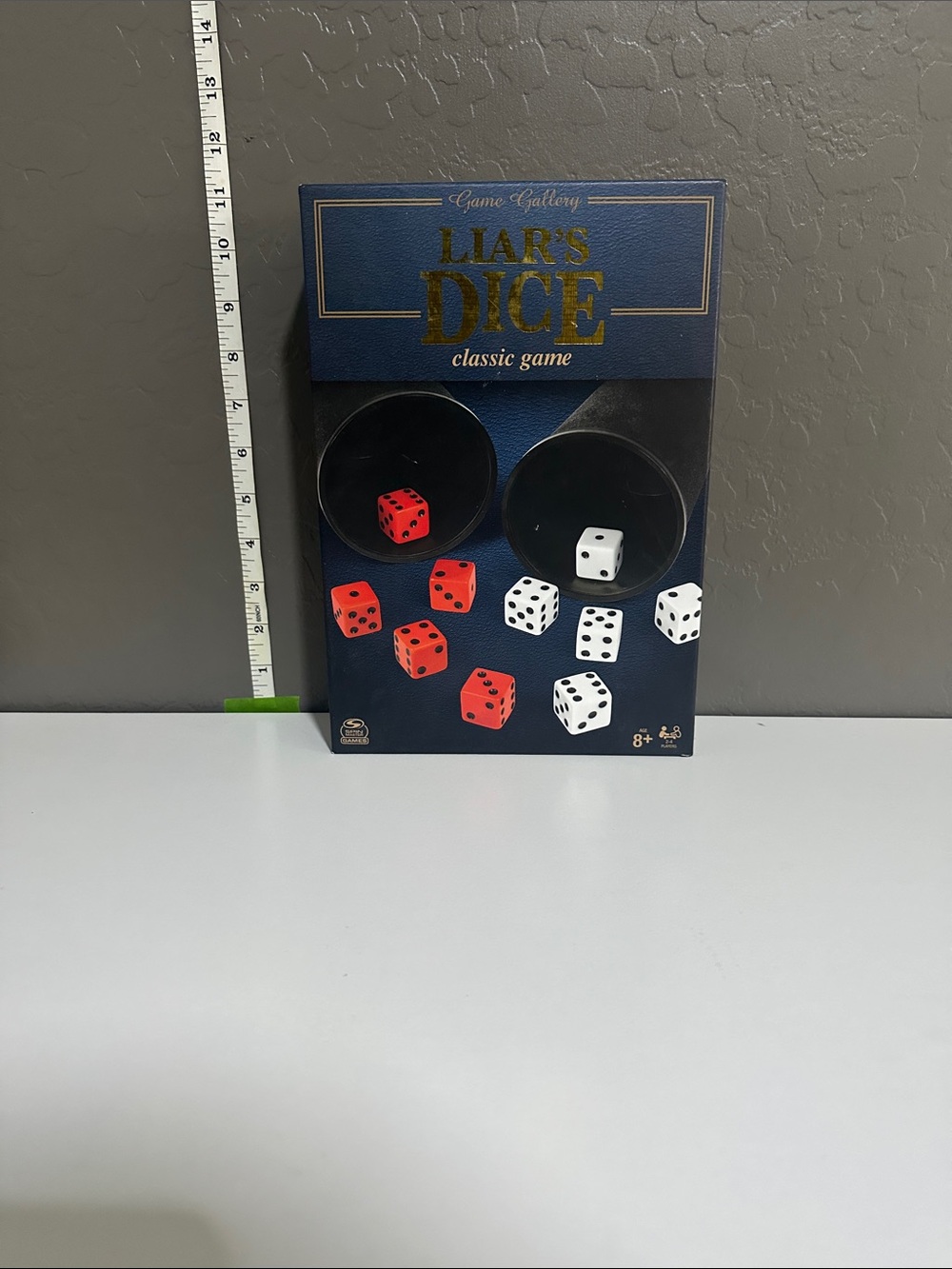 Liar's Dice Game - Blue Box with Red & White Dice